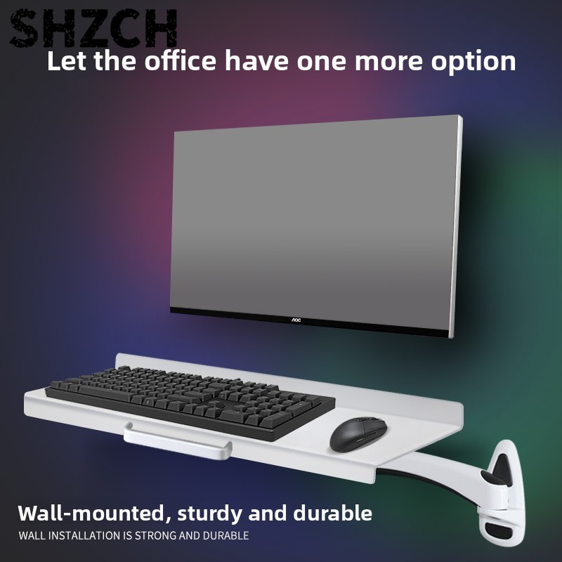 Desk Setup With Keyboard Tray - Przemysłowa, ścienna półka na klawiaturę, wytrzymały,