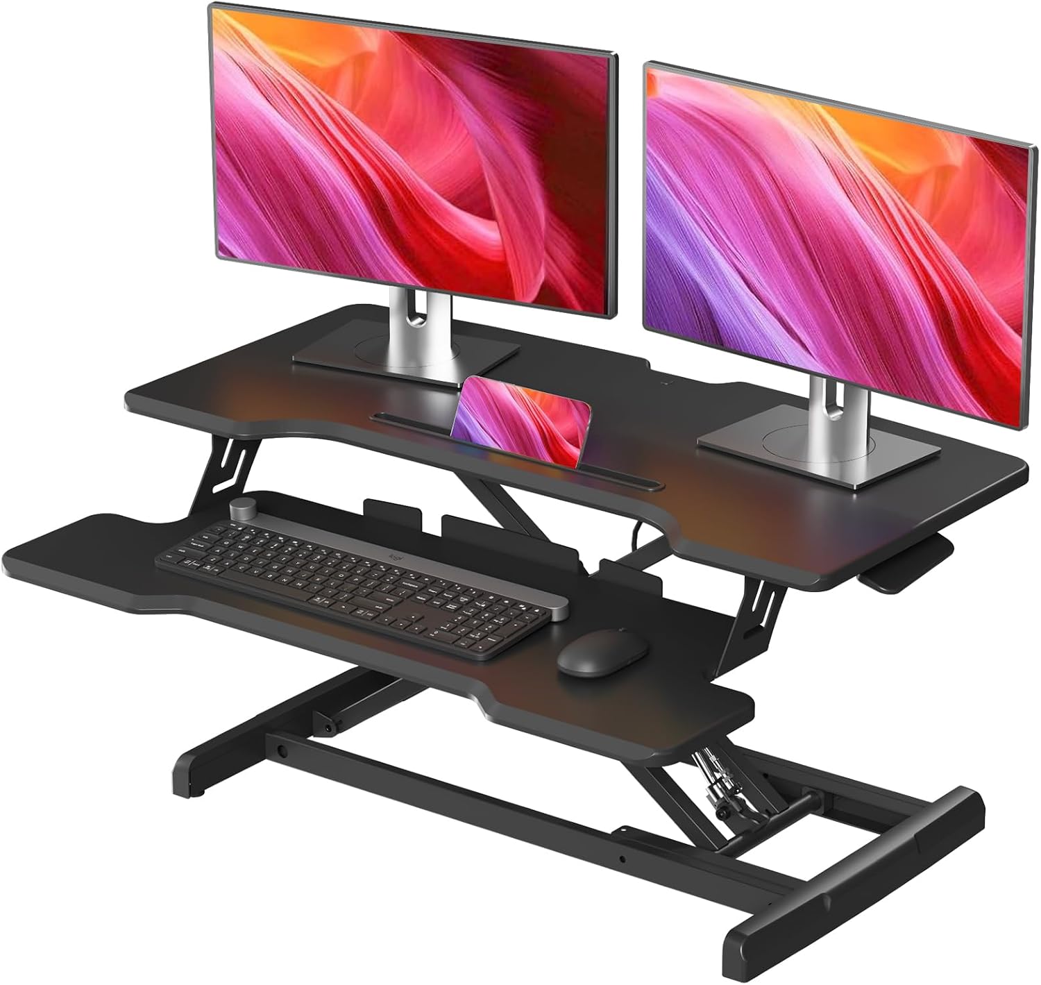 Desk Setup With Keyboard Tray - Konwerter do biurka stojącego, regulowany pod