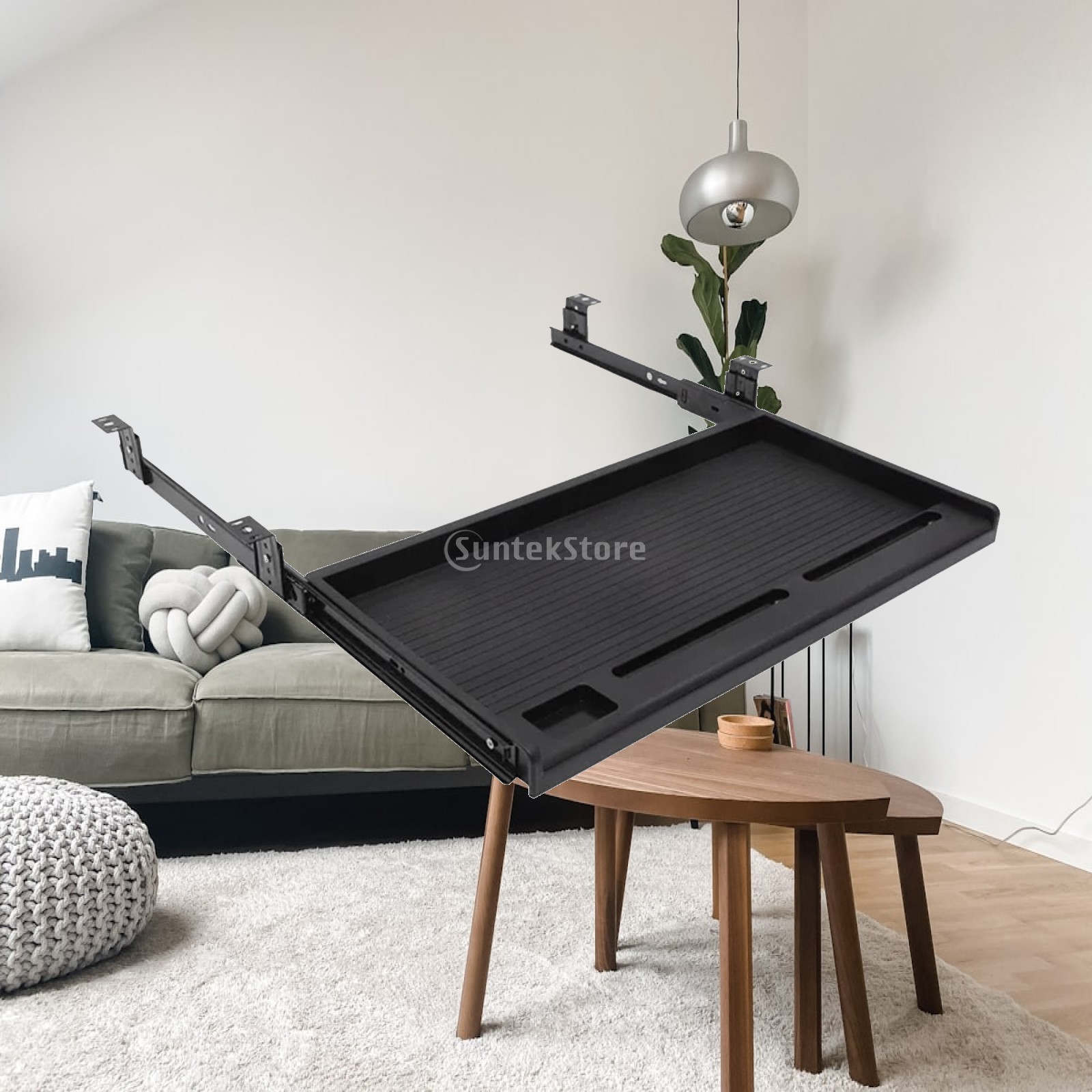 Desk Setup With Keyboard Tray - Wysuwana półka na klawiaturę pod biurkiem,