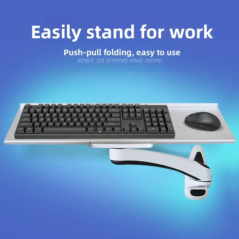 Przemysłowa, ścienna półka na  – Desk Setup With Keyboard Tray recenzja i cena