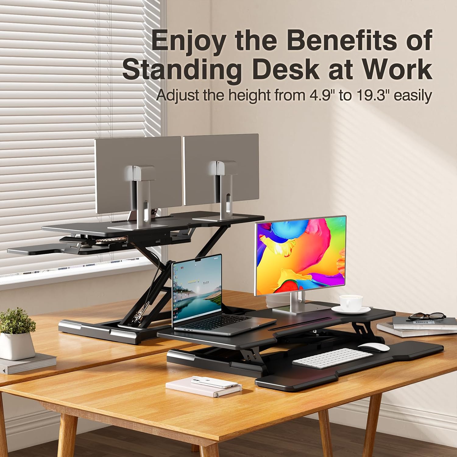 Konwerter do biurka stojącego, – Desk Setup With Keyboard Tray recenzja i cena