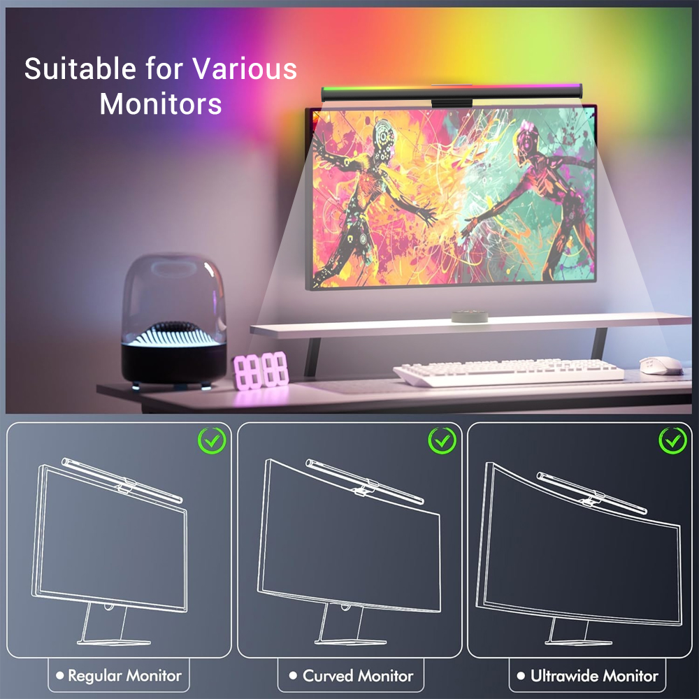 Listwa świetlna Wi-Fi do monit – Desk Setup Computer recenzja i cena
